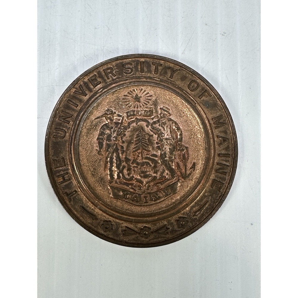 Vintage Copper Badge The University Of Maine